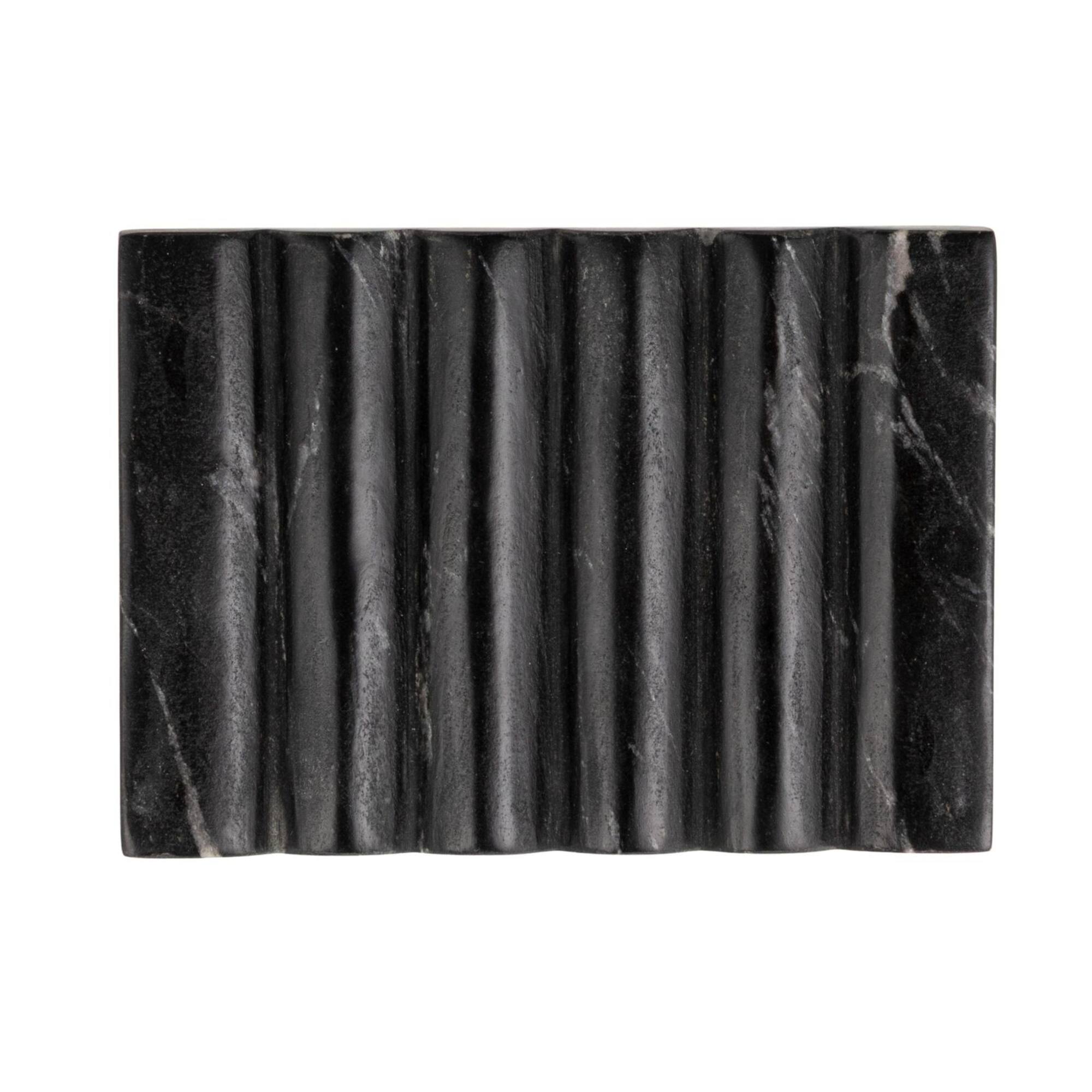 Hello Honey® 5.25" Black & Beige Mélange Marble Soap Dish